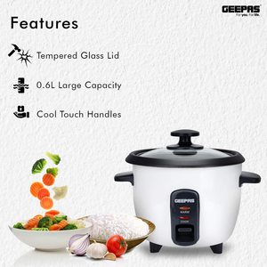 Geepas Rice Cooker's features.