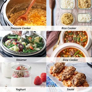 Instant Pot Duo80 7-in-1 Electric Multi-Cooker's multiple uses.