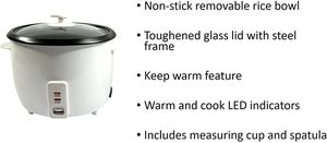 Livingshire Portable Rice Cooker's features.