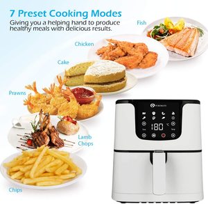 PureMate Air Fryer's pre-set cooking modes.