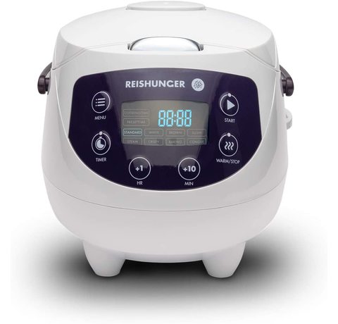 Main view of the Reishunger Digital Mini Rice Cooker and Steamer.